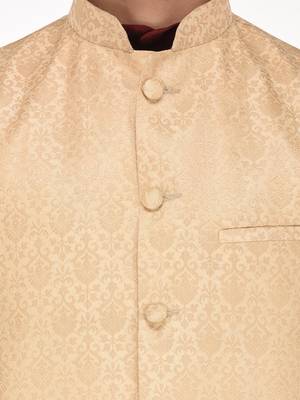 Maroon Woven Dupion Silk Kurta Pajama 4