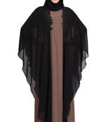 Black plain nida abaya