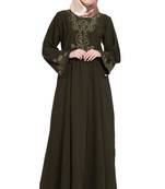Green plain kashibo abaya