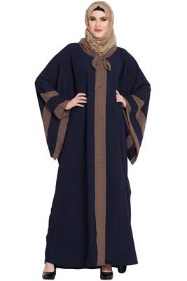 Navy-blue plain kashibo abaya 1