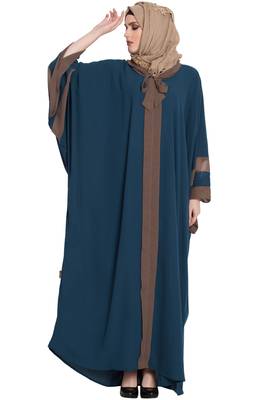 Teal plain kashibo abaya 1