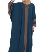 Teal plain kashibo abaya