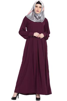 Wine plain kashibo abaya 1