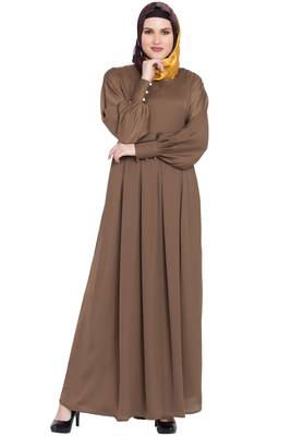 Gold plain nida abaya 1