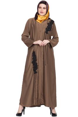 Gold plain nida abaya 1