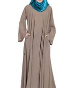 Beige plain kashibo abaya