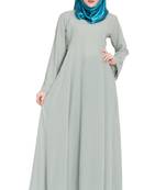 Light-green plain kashibo abaya