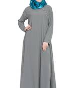 Grey plain kashibo abaya
