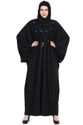 Black plain nida abaya 1