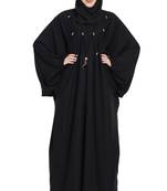 Black plain nida abaya