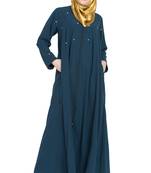 Teal plain kashibo abaya