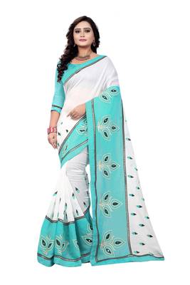 Blue woven art silk saree with blouse 1
