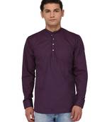 Blue Woven Cotton Men Kurtas