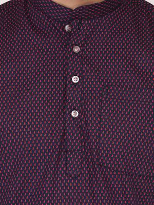 Blue Woven Cotton Men Kurtas 4