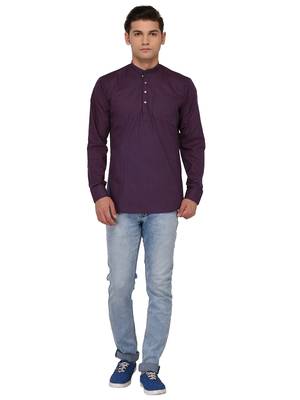 Blue Woven Cotton Men Kurtas 5