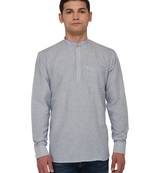 White Printed Cotton Men Kurtas