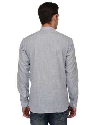 White Printed Cotton Men Kurtas 3