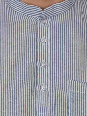 White Printed Cotton Men Kurtas 4