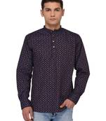 Brown Printed Cotton Men Kurtas