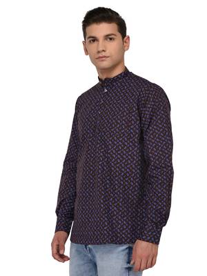 Brown Printed Cotton Men Kurtas 2