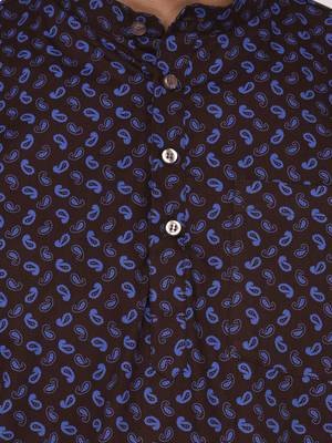 Brown Printed Cotton Men Kurtas 4