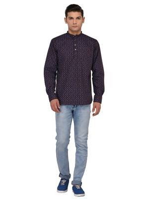 Brown Printed Cotton Men Kurtas 5