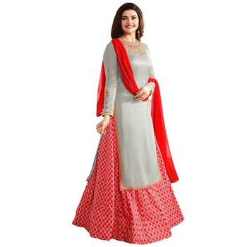 Grey embroidered silk salwar 1
