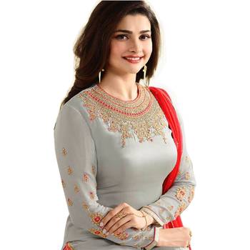 Grey embroidered silk salwar 2