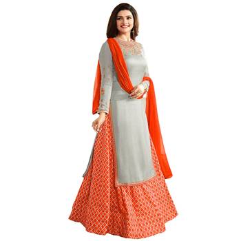 Grey embroidered silk salwar 1