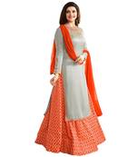 Grey embroidered silk salwar