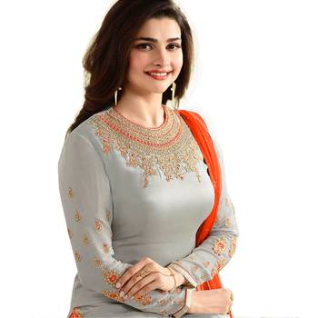 Grey embroidered silk salwar 2