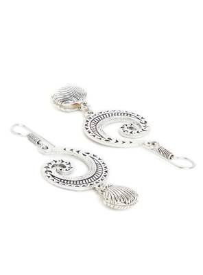 Zerokaata Spiral Oxidized Silver Earrings 3