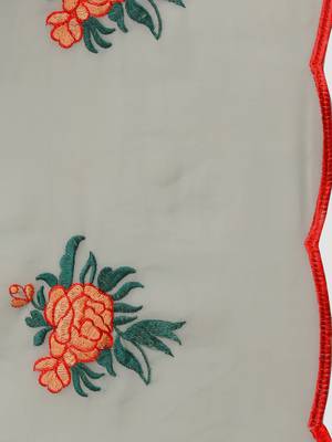 Grey embroidered georgette saree with blouse 4