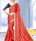 Black embroidered art silk saree with blouse