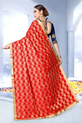 Black embroidered art silk saree with blouse 2