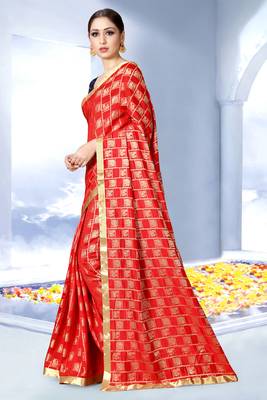 Black embroidered art silk saree with blouse 3
