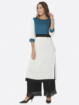 White solid rayon kurtas-and-kurtis 1