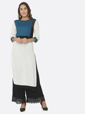 White solid rayon kurtas-and-kurtis 5