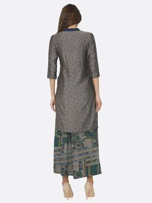 Grey printed polyester kurtas-and-kurtis 2