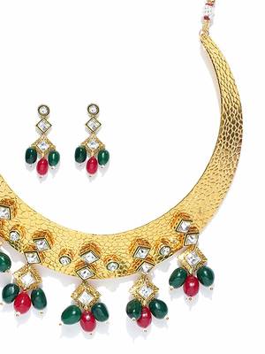 La Trendz Designer Gold Necklace Set For Women 2