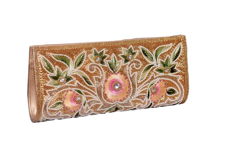 Reg Zine Made Multi Color Clutch With Embroidery Work