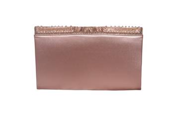 PU  Regzine Made Gold Color Clutch With Hand Zari, Embroidery & Stone Embellishemnt Work 2