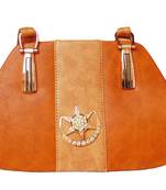 Tan & Peach Color PU Sling Bag For Women's & Girls