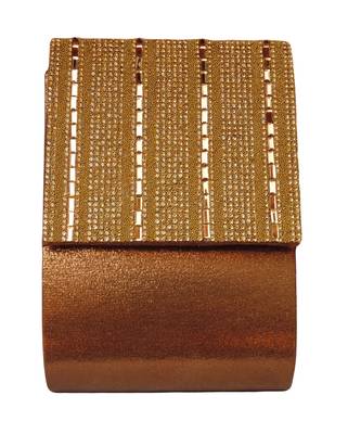 Shining Brown Color Sunshine PU Made Sling Clutch Bag  Mobile Pocket With Diamond Sheet Embellishment Work 1