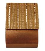 Shining Brown Color Sunshine PU Made Sling Clutch Bag  Mobile Pocket With Diamond Sheet Embellishment Work