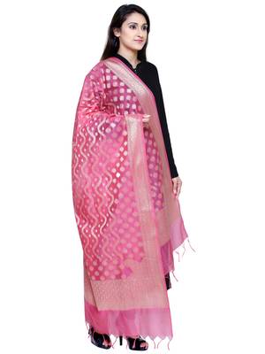 Women's Banarasi Cotton Silk Chanderi Jacquard Dupatta 2