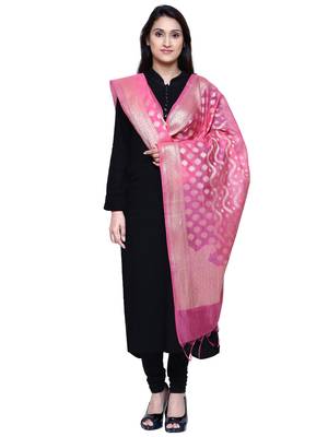 Women's Banarasi Cotton Silk Chanderi Jacquard Dupatta 3