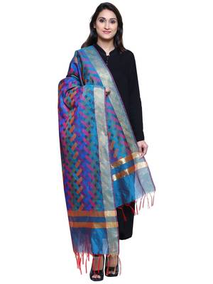 Women's Banarasi Cotton Silk Chanderi Jacquard Dupatta 1