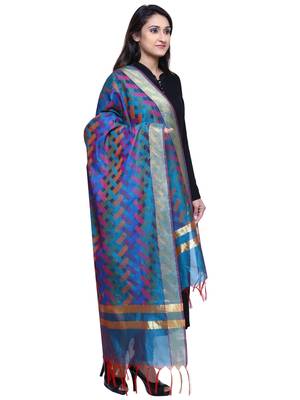Women's Banarasi Cotton Silk Chanderi Jacquard Dupatta 2