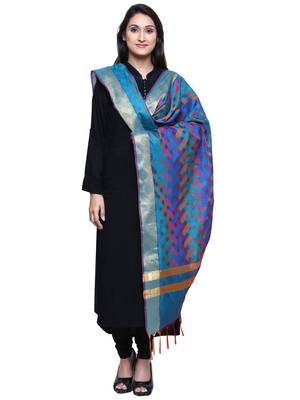 Women's Banarasi Cotton Silk Chanderi Jacquard Dupatta 3